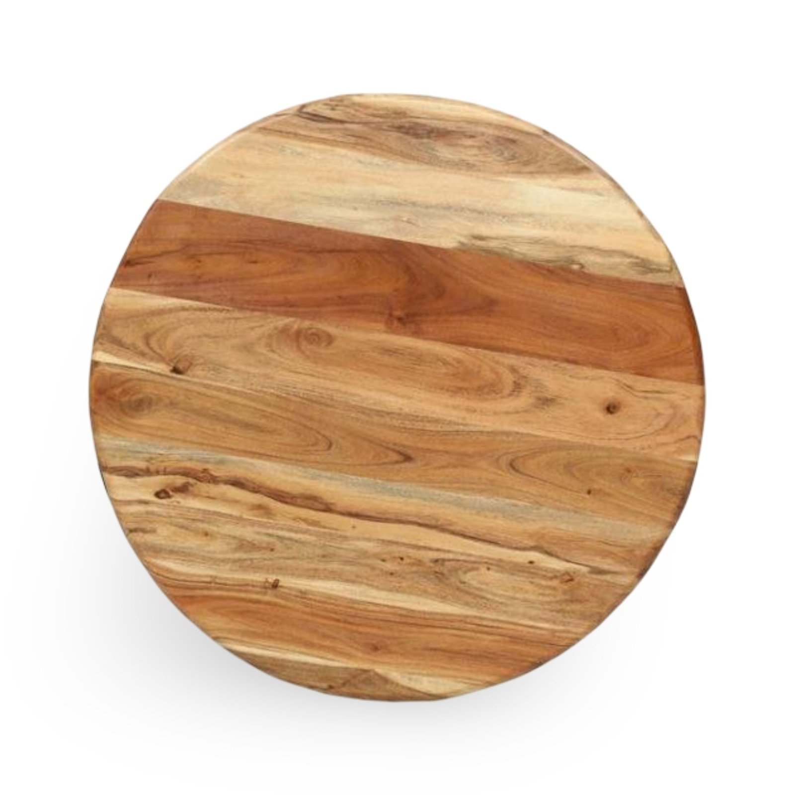 Sheesham Wood Round Coffee Table with metal Base - Image 2