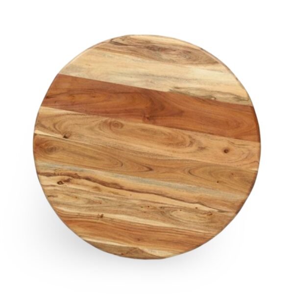 Sheesham Wood Round Coffee Table with metal Base - Image 2